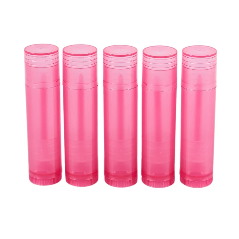 

Plastic Empty DIY Lip Balm Tube Lipstick Container Cosmetic Case 5pcs