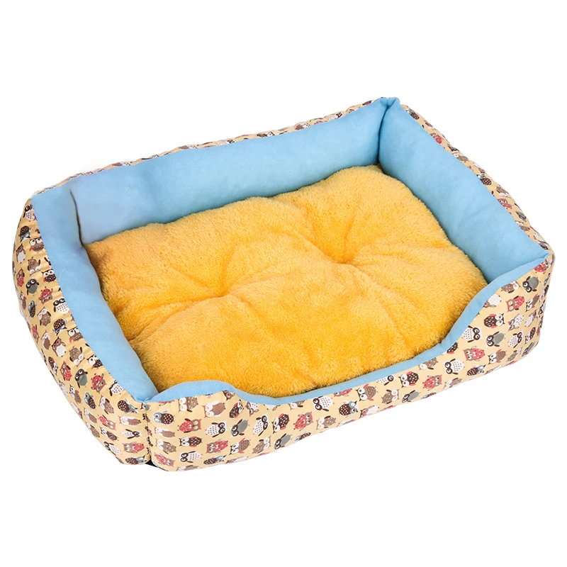 Гнездо для маленьких и средних собак, зимний теплый плюшевый домик для кровати, водонепроницаемый тканевый коврик для кровати собаки, мягкие собачьи товары для щенков питомцев - Цвет: Yellow
