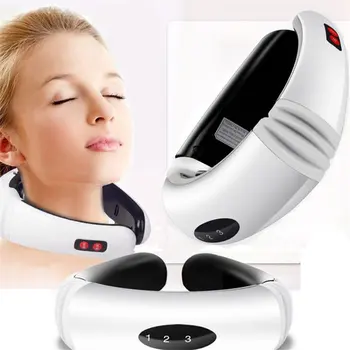 

Neck Massager Back Electric Pulse Masazer Cervical Pain Relief Masajeador De Cuello Far Infrared Heating Health Care Relax Tool