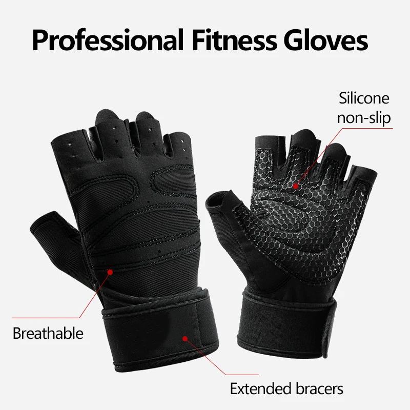 Gym Gloves Fitness Weight Lifting Gloves Body Building Training Sports Exercise Sport Workout Glove for Men Women