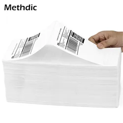Methdic 4000sheets/box Self Adhesive 4x6 Folding  Shipping Label 2 Per Sheet for shipping