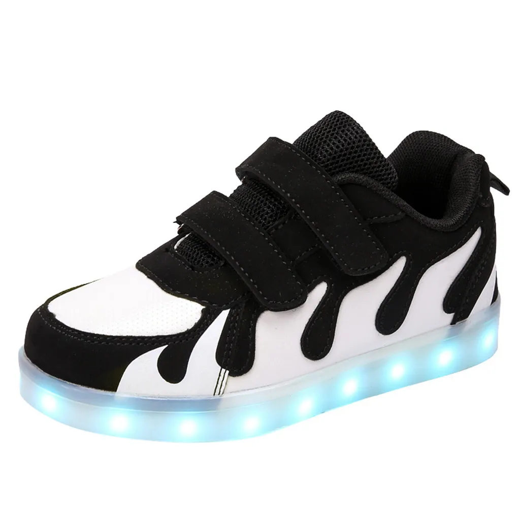 Fashion Children's Rechargeable Light Shoes Shiny Night Cool Baby Shoes Outdoor Sport Sneakers Non-slip Breathable Casual Shoes
