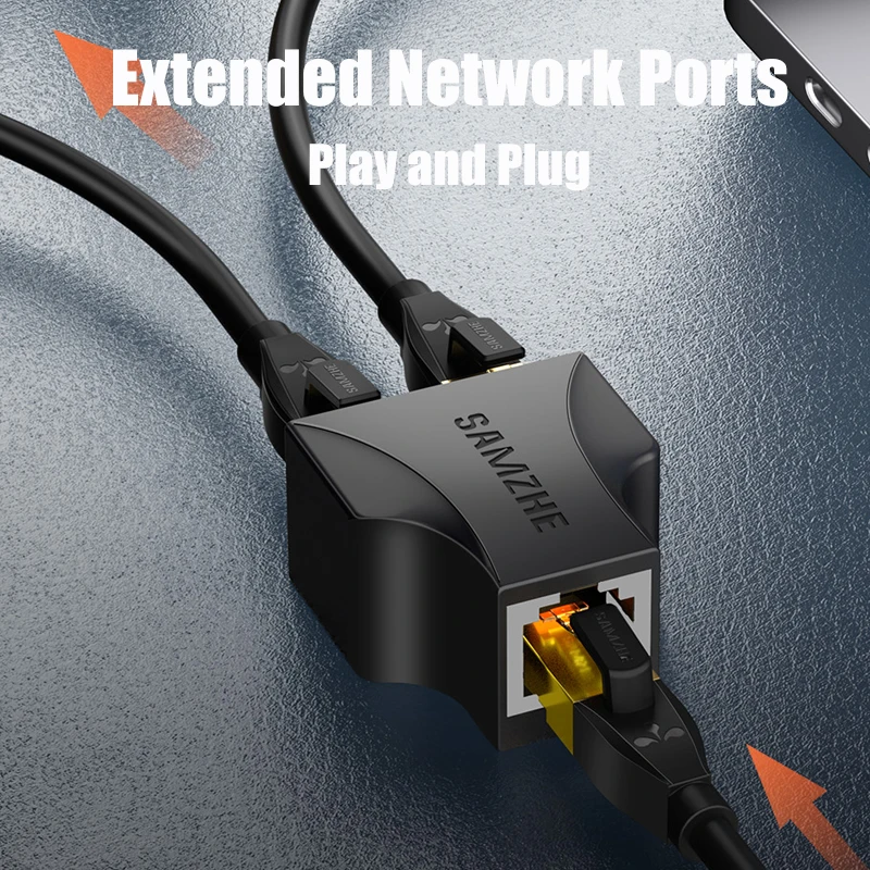 SAMZHE 1 2 сторонний Ethernet кабель адаптер Lan удлинитель сплиттер для интернет кабеля