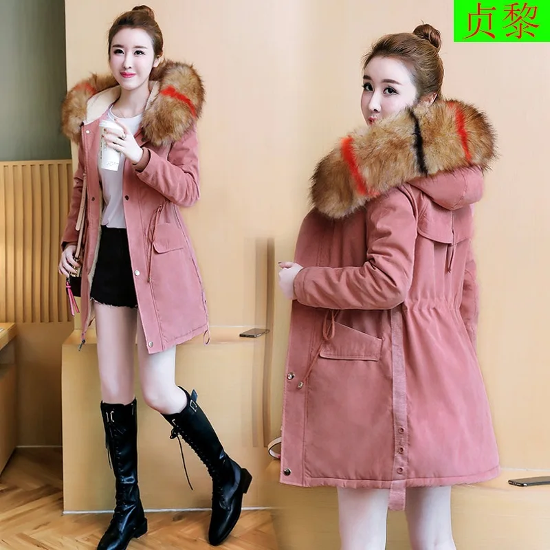 

2018 Winter New Style WOMEN'S Dress Mid-length Cotton-padded Jacket Coat Korean-style Waist Hugging Elegant Fashion down Jacket