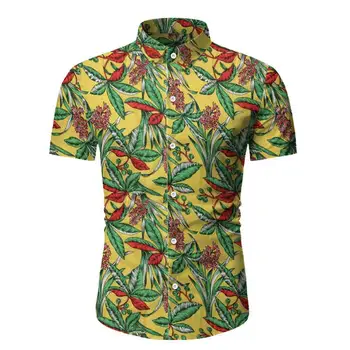 

men shirt 2020 Mens Summer Beach Hawaiian Shirt Brand Short Sleeve printed design Shirts Men Casual Holiday Vacation Clothing