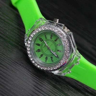 Relogio Feminino женские часы светодиодные цифровые часы Дети девушки мультфильм силиконовые наручные часы reloj mujer saat Montre Femme - Цвет: Grass Green