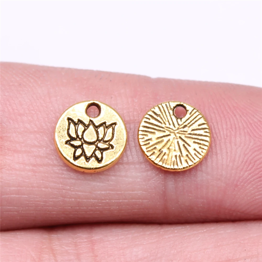 600pcs Charms Wholesale 8x3mm Lotus Charms Wholesale For Jewelry Making