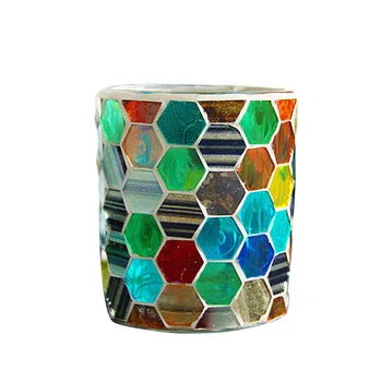 

Glass Mosaic Glass Candle Holder Decor Candlestick Fine Transparent Centro De Mesa Modern Candle Holder Glass Candlestick II50ZT