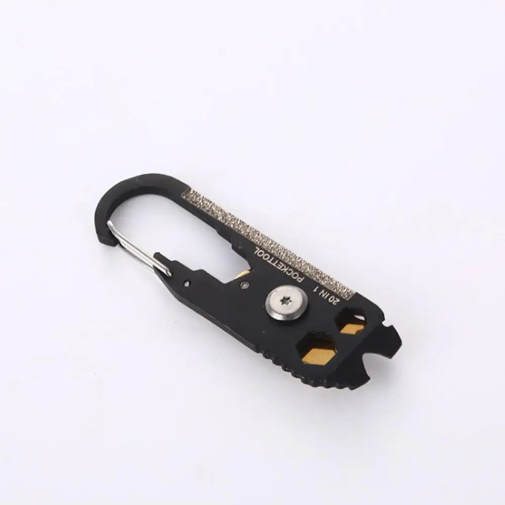 

Key ring safety buckle 20 in 1 multi-functional portable tool outdoor mountaineering buckle EDC multi-functional tool set 30DC10