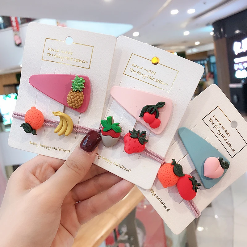 

2 Pcs/Set Girls Cute Colorful Vegetables Fruits Hairpins Children Lovely Hair Clips Barrettes Headband Kids Hair Accessories