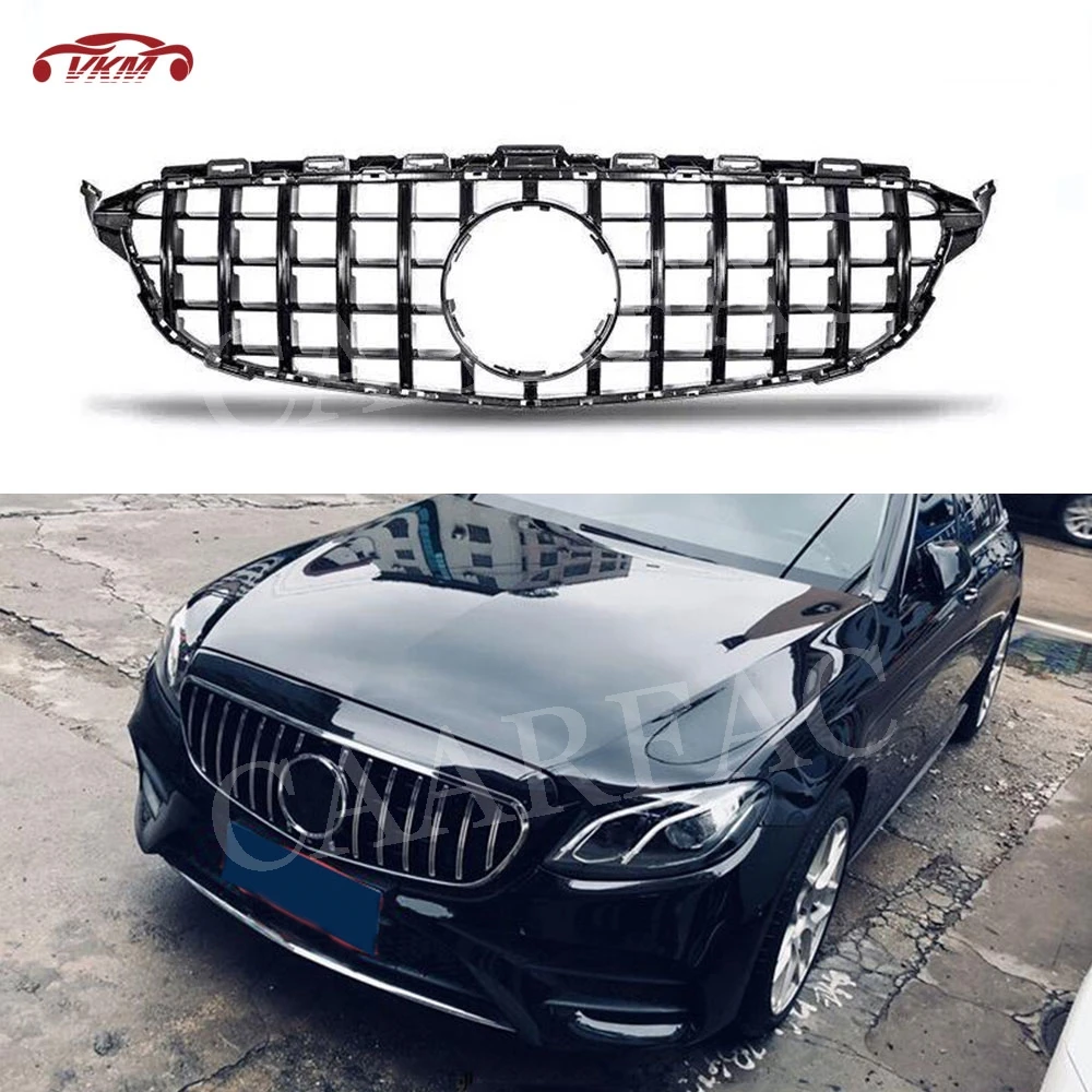 GT Style ABS Front Bumper Grill Mesh Grille Cover for Mercedes Benz W213 C238 E250 E300 AMG- Without without Sign