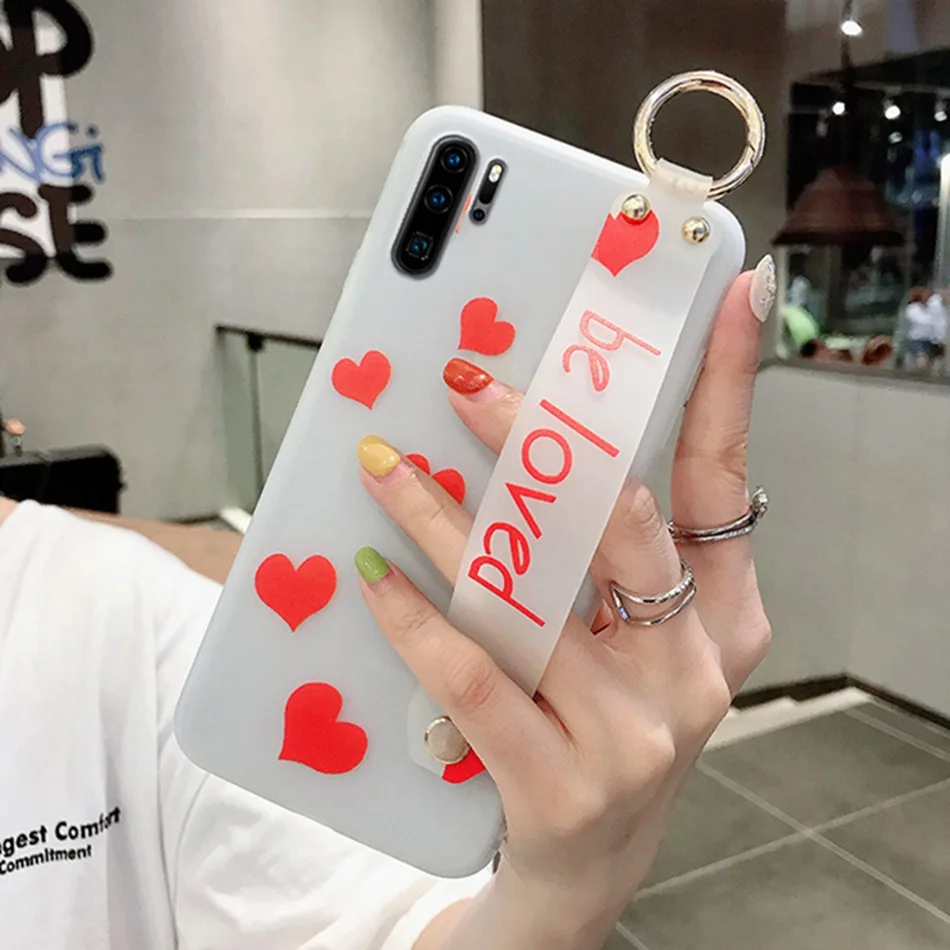 Чехол-держатель на запястье для huawei mate 30 20 10 Pro/lite, силиконовый чехол для huawei P30 P20 Lite/Pro Nova 3 3i Honor 20 7A - Цвет: B34