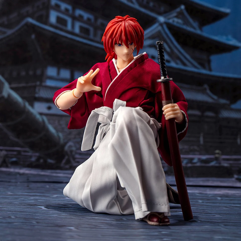 Tronzo GREAT TOYS Dasin Model Rurouni Kenshin HIMURA KENSHIN SHF GT Model Clothed Kenshin Movable PVC Action Figure Model Toys