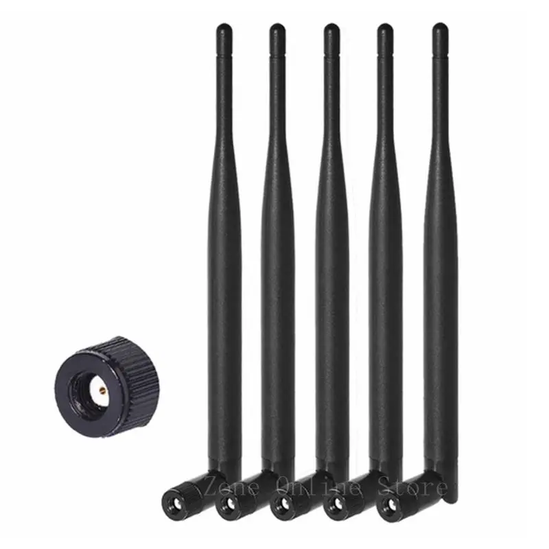 5pcs 2.4GHz 5GHz 5.8GHz 6dBi Female Antenna For WiFi Router Wireless Network Card USB Adapter Security IP Camera Video Monitor