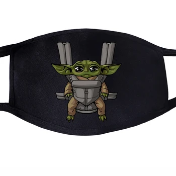 

Kawaii Cute Baby Yoda Pattern Face Mask Mouth The Mandalorian This is The Way Dustproof Unisex Anti Dust Cycling TV Show Masks