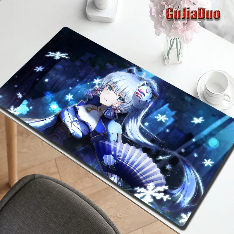 

Kamisato Ayaka Genshin Impact Anime Mouse Pad Large Gamer Computer Table Desk Mat Gaming Hoom Accessories Kawaii Comics Mousepad