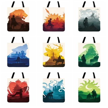 

Game Of Thrones Painting Printed Tote Bag For Women Casual Totes Ladies Shoulder Bags Fashion Shopping Bag Outdoor Beach Bag