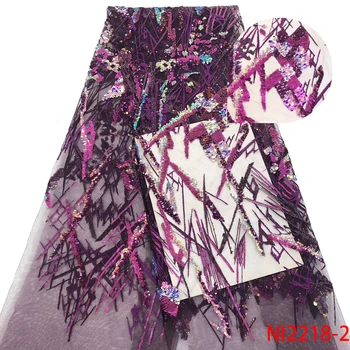 

High Quality Nigerian Sequins French Net Lace Russia African Lace Fabric For Wedding Dress Free Shipping