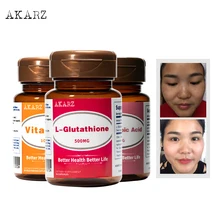 Whitening-Sets Skin Vitamin-C Face Body-Reducing-Melanin AKARZ L-Glutathione Alpha-Lipoic-Acid