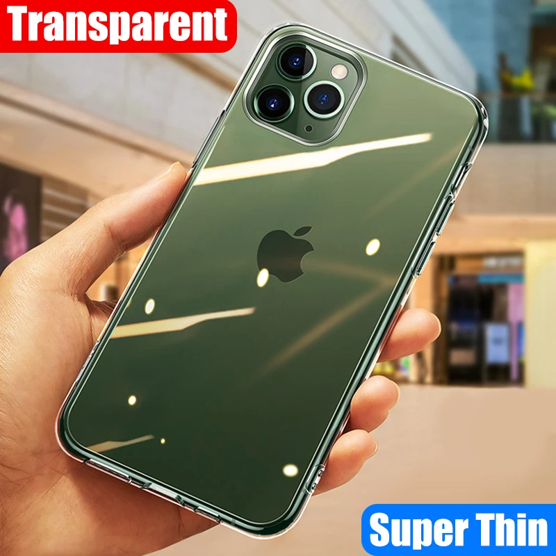

Ultra-thin transparent silicone soft case For iPhone 11 Pro X XR XS Max For iPhone 4 5 6 7 8 Plus Slim Luxury Case Coque Cover