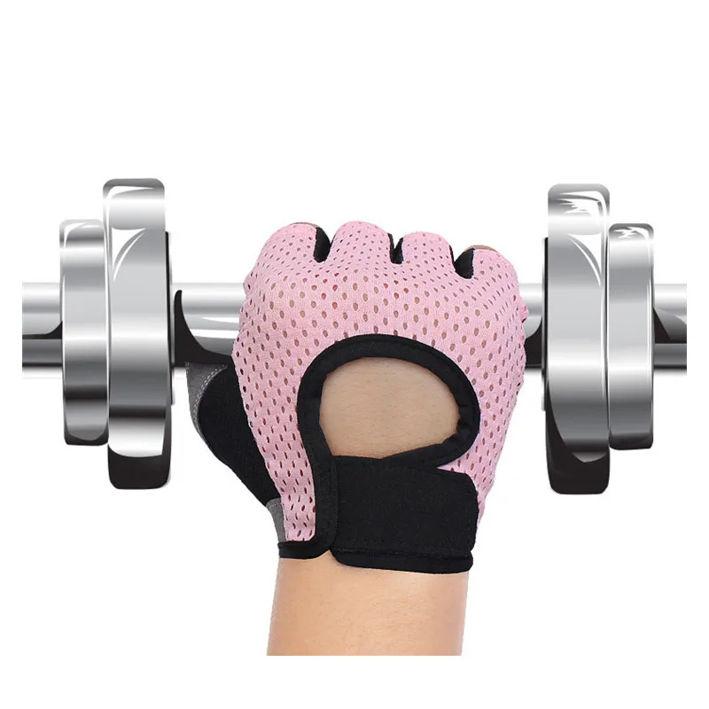 Летние спортивные фитнес-перчатки женские Тяжелая атлетика упражнения тренажерный зал Йога оборудование тренировки половина пальца тонкие дышащие Нескользящие S/M