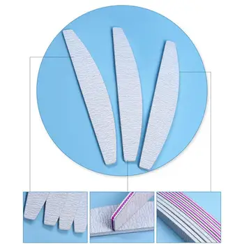 

(10pcs/Pack)2Packs Half-moon Shaped Nail Files Women Nail File Creative Nail Art Grinding Tool Random Color