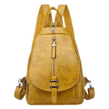 

Women's Small Backpack Backpack Travel Back Bag Chest Shoulder Bag Diagonal Backpack Casual School Bag Yellow
