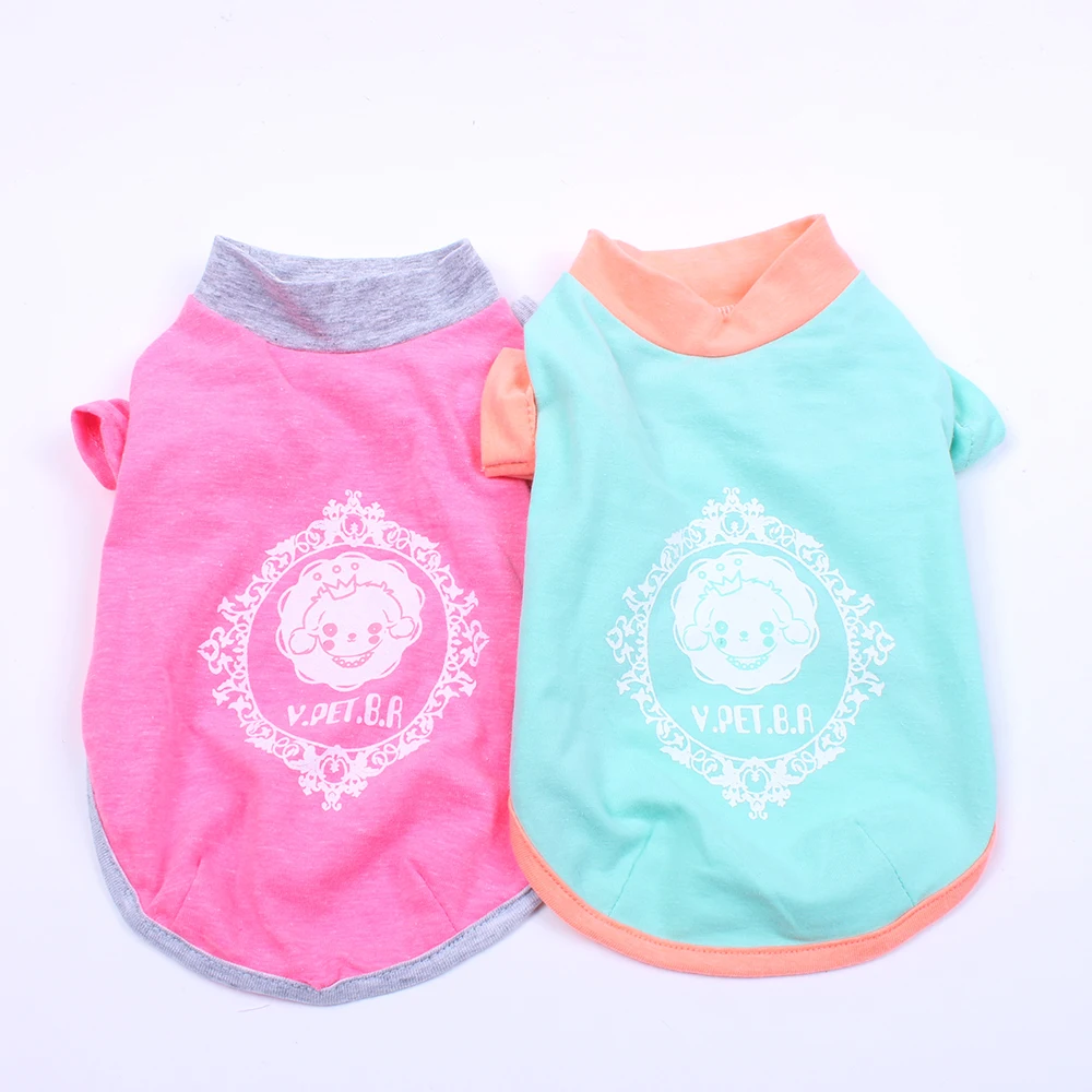 

Cotton Shirt Small Print Dog Clothes Pocket Dog Hoodies Pet Summer Shirt Puppy Pullover Vest 2 Colour