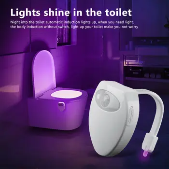 

8 Colors Motion Sensor Toilet Bowl LED Night Light Backlight USB Rechargeable