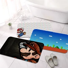 

mario Printed Flannel Floor Mat Bathroom Decor Carpet Non-Slip For Living Room Kitchen welcome Doormat