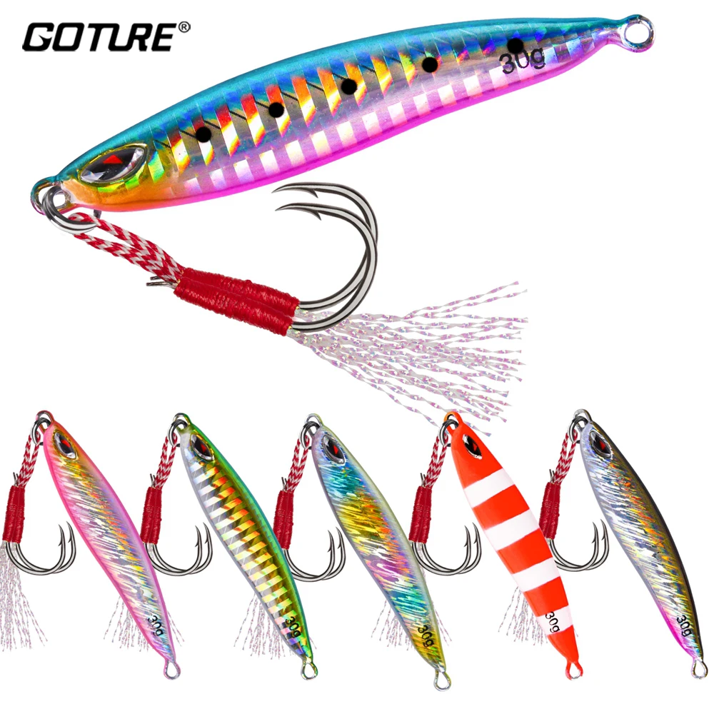 

Goture 6pcs/set Fishing Lure Vertical Jigging Bait 20g/6cm 30g/7cm Balancer Luminous Stream-lined Design Fishing Swimbait