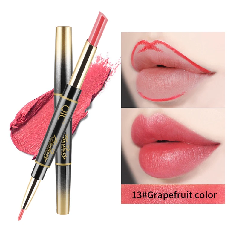 

Hot Sales 2 In 1 Double Head Lip Liner Matte Lipsticks Long Lasting Waterproof Moisturizing Lip Tint Pigment Makeup Gift