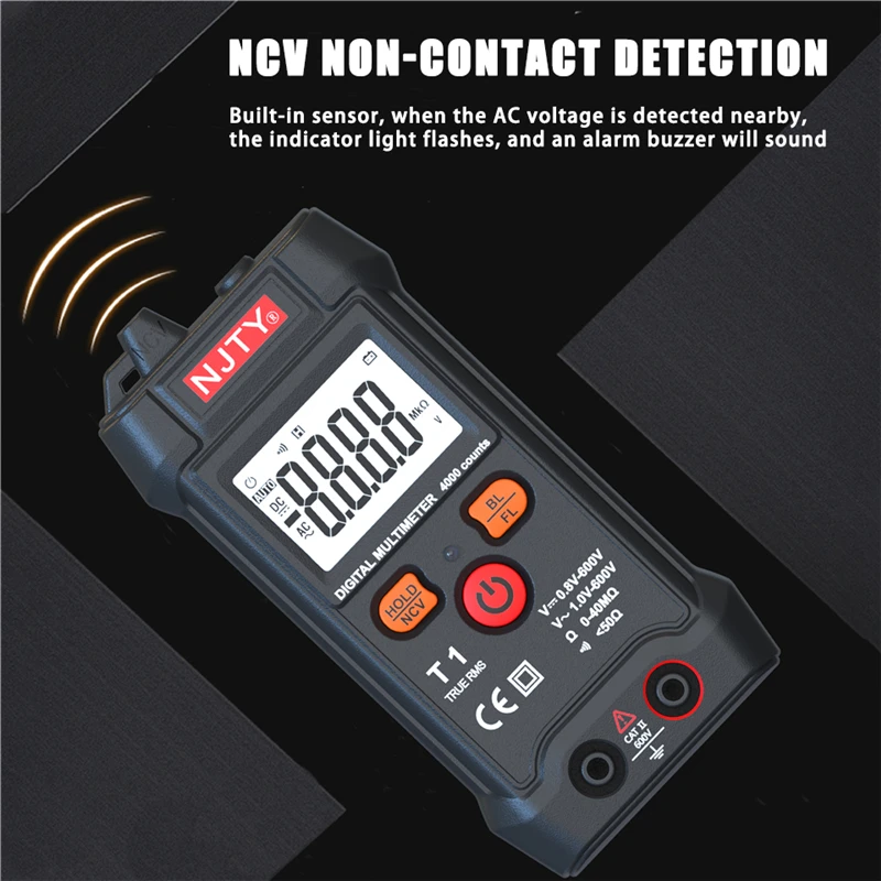 Smart Multimeter Digital 4000 Counts Mini Automotive Tester True RMS NCV 600V AC DC Voltage Tester Portable Electric Meter