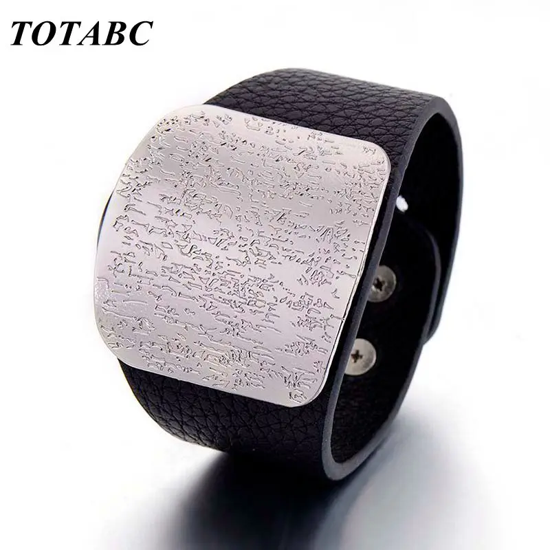 Leather Bracelet For Women with Alloy Buckle Adjustable Fashion Vintage Bracelets Femme Jewelry