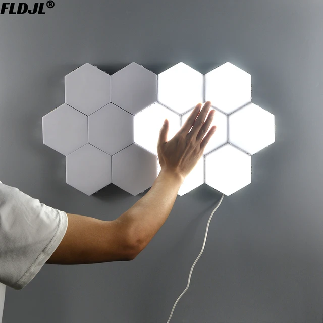 Lampada quantistica Led Panel Light esagoni magnetici modulari sensore  sensibile al tocco luci lampada da parete fai-da-te decorazione creativa -  AliExpress