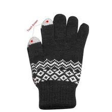 Вязаные перчатки унисекс, теплые зимние перчатки для детей, эластичные варежки для мальчиков и девочек, детские однотонные перчатки, аксессуары для рук