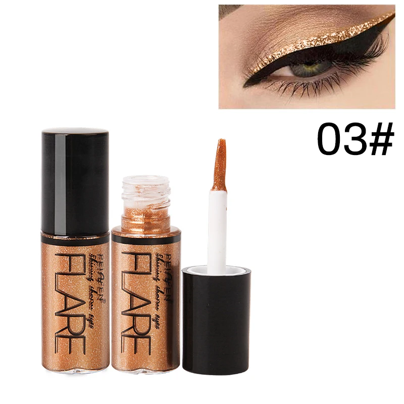 Glitter Liquid Eyeliner Waterproof Long Lasting Shimmer Eye Liner Makeup Silver Rose Gold Color Pigment Eyeliners Cosmetics