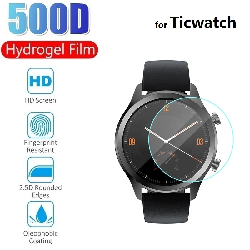 3 piezas lamina protector de hidrogel para Ticwatch C2 Plus E E2 S S2 Ticwatch Pro 3 GPS (no vidrio templado) lámina protectora de pantalla