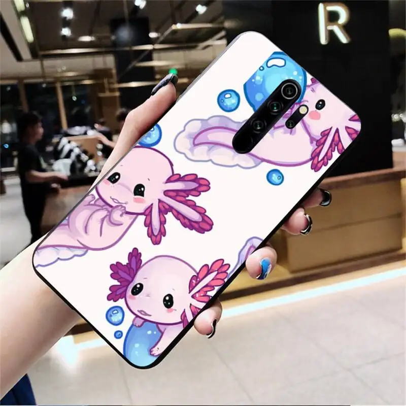 YJZFDYRM Cute Animal Axolotl Coque Shell Phone Case for Redmi Note 9 8 8T 8A 7 6 6A Go Pro Max Redmi 9 K20 xiaomi leather case cosmos blue Cases For Xiaomi