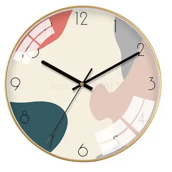 

Ultra-quiet wall clock creative personality art girl heart ins Nordic style simple clock wall-free punching clock