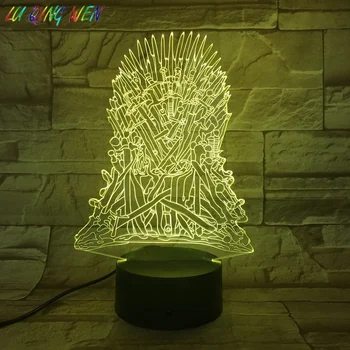 

Iron Throne Baby LED Night Light USB Color Changing Bedroom luminaria Lamp Fans Holiday Gift Table Lamp Bedside Game of Thrones