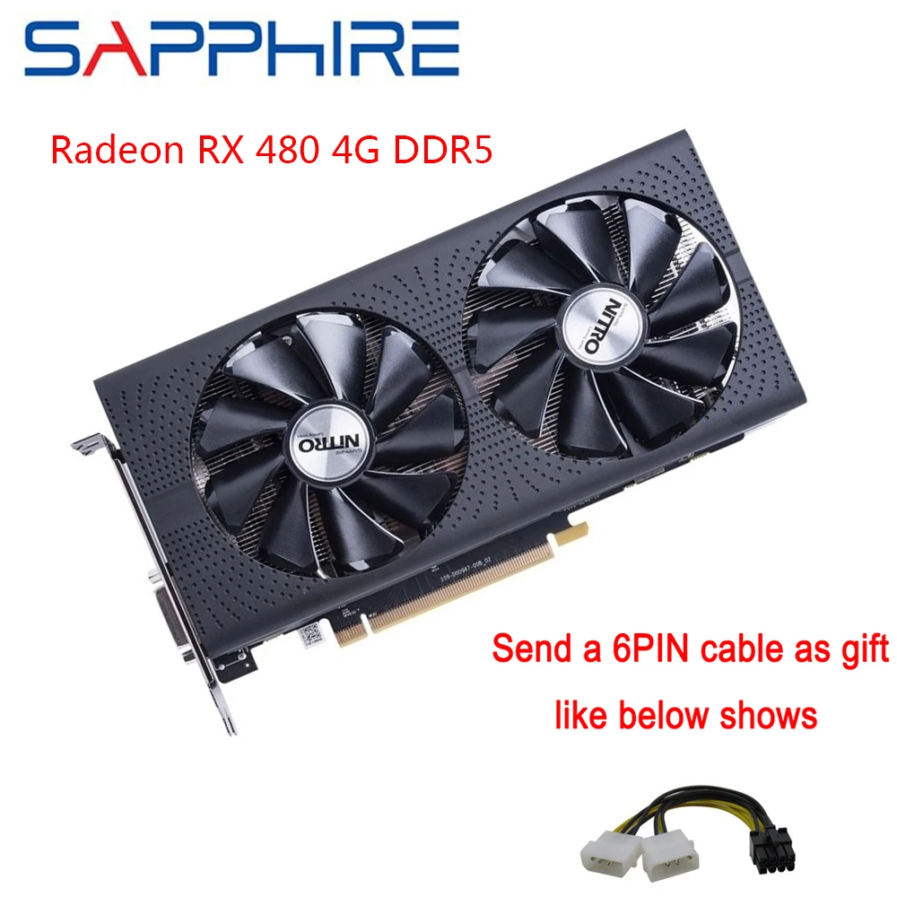 Видеокарта SAPPHIRE AMD Radeon, RX 480, 4 Гб, GDDR5, игровой ПК, GPU 256bit, PCI Express 3,0, настольные карты, видеокарта, компьютер