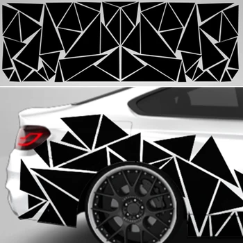 

Matte Black Car Stickers Triangle Vinyl Auto Decoration Exterior Water resistant