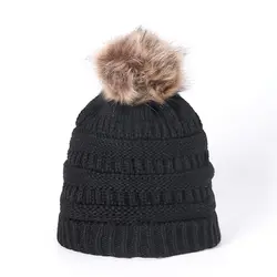 Зимние трикотажные изделия, шапка 2018, модные вязаные черные шапки, осенняя шляпа, толстая и теплая облегающая шапка, Шапка-бини, мягкая