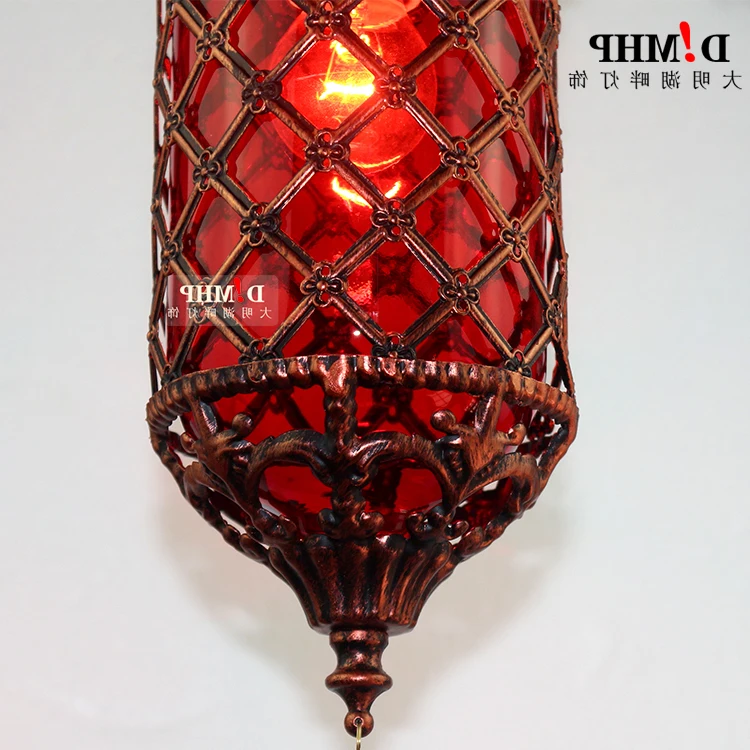 

Mediterranean Style Decoration Handmade Turkish Pendant Light Glass Shades Mosaic Pendant Lamp For Bar Coffee Shop luminaire
