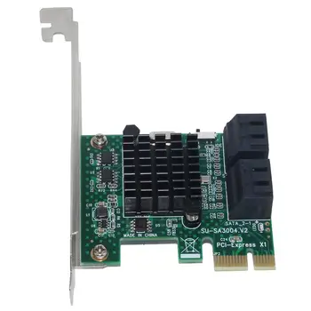 

SSU SA3004 4 Port 6G PCI-E to SATA3.0 Expansion Miner Adapter Card SSD IPFS Mining Controller Card High Speed