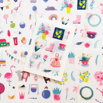 

8 Sheets /Pack Sweet Leasure Life Washi Paper Sticker Hand Account Notebook Phone Decoration