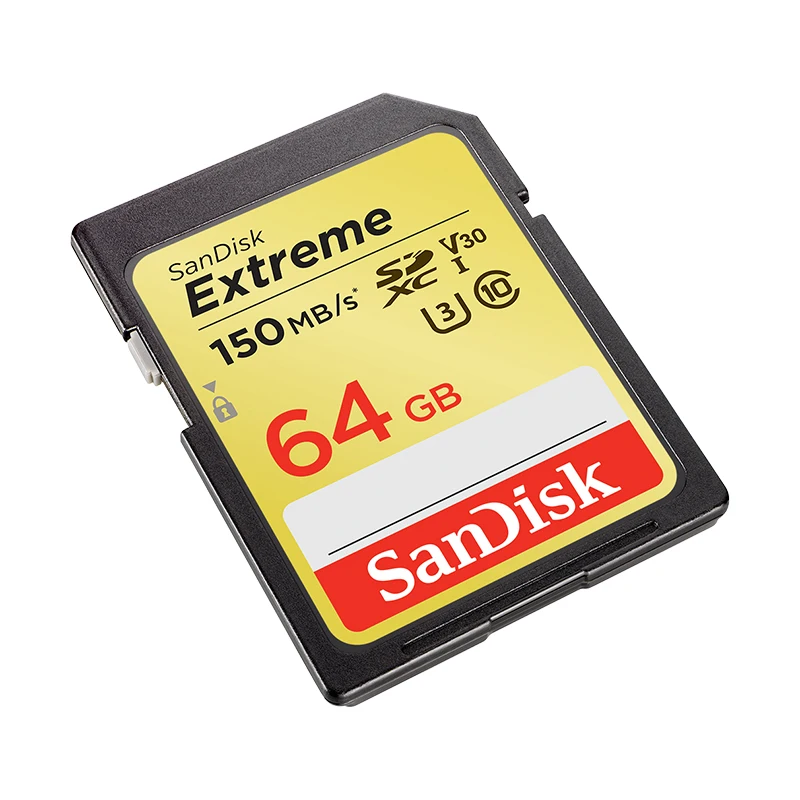 SanDisk Memory Card Extreme SDHC/SDXC SD Card 4K UHD 32GB 64GB 128GB C10 U3 V30 150MB/s (32GB: 90MB/s) UHS-I Flash Card