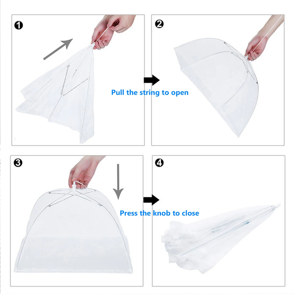 Food cover Food Covers Mesh Foldable Kitchen Anti Fly Mosquito Tent Dome Net Umbrella Picnic Protect Dish Cover Kitchen Accessories