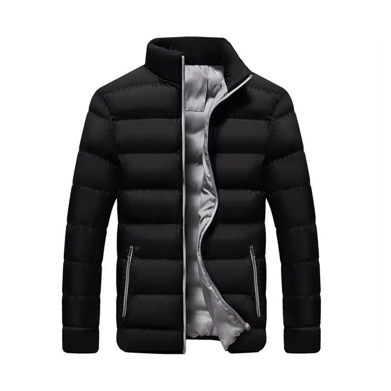 

Autumn Winter Jacket Mens Brand Clothing Casual Coat New Solid Color Simple Male Outwear Parkas Stand Collar High Quality M-4XL
